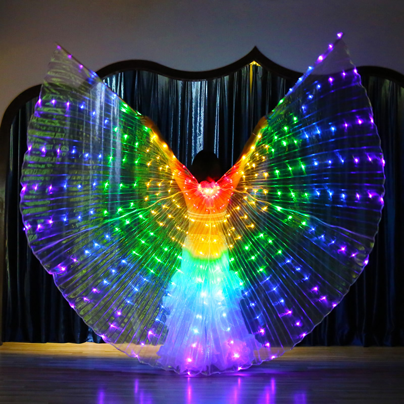 Light up 300 Leds Belly Dance Isis Wing For Ladies With Telescopic Stick